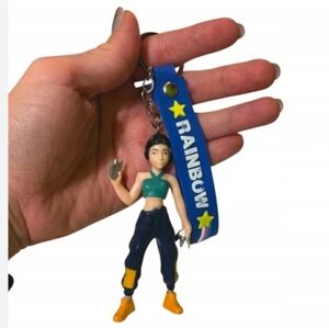 K- Pop Demon Hinters Rainbow Keychain with Figurine